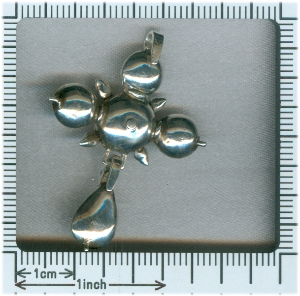 Early Victorian antique silver rose cut diamonds cross